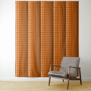 Mid-Century Mod Retro-cirkels in oranje tonen Wandkleed