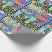 'Mid Century Mod Tropical Tiki Lounge' schilderij Cadeaupapier (Hoek)