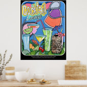 'Mid Century Mod Tropical Tiki Lounge' schilderij Poster (Keuken)