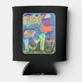 Mid Century Mod Tropical Tiki Lounge schildert op  Blikjeskoeler (Voorkant)