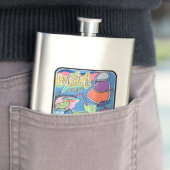 Mid Century Mod Tropical Tiki Lounge schildert op  Heupfles (Voorbeeld)