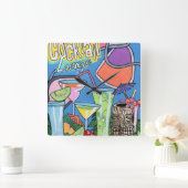 Mid Century Mod Tropical Tiki Lounge schildert op  Vierkante Klok (Huis)
