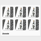 Mid Century Mod Zwart-wit Mini Shirt Vierkante Sticker (Vel)