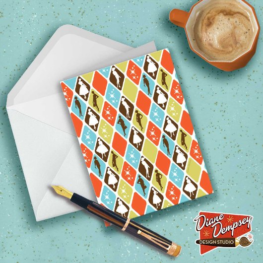 Mid-Century Mode Silhouetten kaart