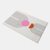 Mid Century Modern 02 Zon en regenboog crème roze Deurmat (Schuin)