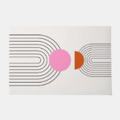 Mid Century Modern 02 Zon en regenboog crème roze Deurmat (Voorkant)
