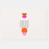Mid Century Modern 03 Abstracte boog Roze Sinaasap Inpakpapier Vel (Voorkant)