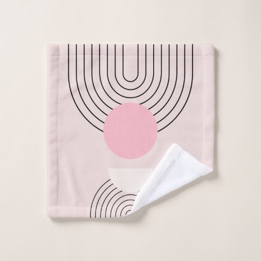 Mid Century Modern 06 Blush Roze Boho Arch Bad Handdoek (Wasdoekje)