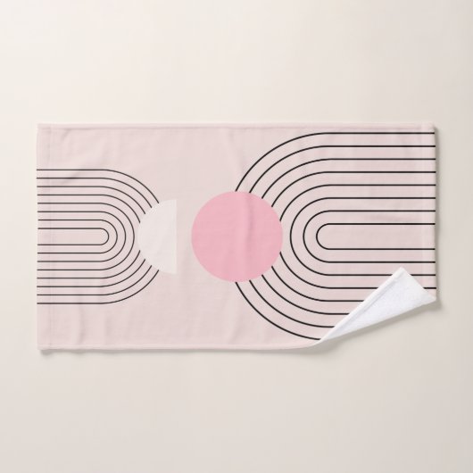 Mid Century Modern 06 Blush Roze Boho Arch Bad Handdoek (Handdoek)