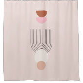 Mid Century Modern 07 Blush Roze  Boho Arch Douchegordijn (Voorkant)