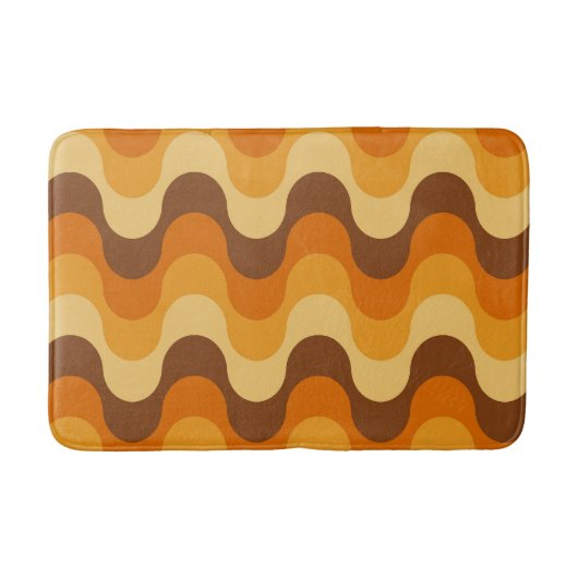 Mid Century Modern 1970s Wavy Stripe Pattern Badmat (Voorkant)