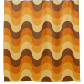 Mid Century Modern 1970s Wavy Stripe Pattern Douchegordijn (Voorkant)