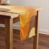 Mid Century Modern 1970s Wavy Stripe Pattern Korte Tafelloper (Voorbeeld)