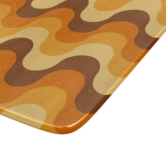 Mid Century Modern 1970s Wavy Stripe Pattern Snijplank (Hoek)