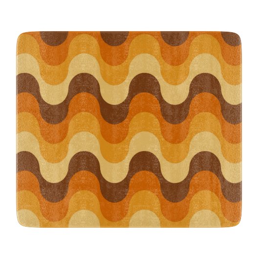 Mid Century Modern 1970s Wavy Stripe Pattern Snijplank (Voorkant)