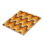 Mid Century Modern 1970s Wavy Stripe Pattern Tegeltje (Zijkant)