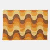 Mid Century Modern 1970s Wavy Stripe Pattern Theedoek (Horizontaal)