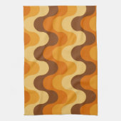 Mid Century Modern 1970s Wavy Stripe Pattern Theedoek (Verticaal)