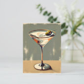 Mid Century Modern 1 Olive Martini schilderij Briefkaart (Staand voorkant)