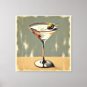 Mid Century Modern 1 Olive Martini schilderij Canvas Afdruk (Voorkant)