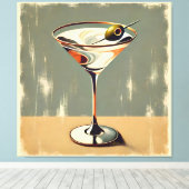 Mid Century Modern 1 Olive Martini schilderij Canvas Afdruk (Insitu (Houten vloer))