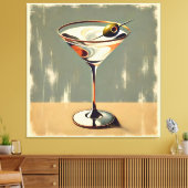 Mid Century Modern 1 Olive Martini schilderij Canvas Afdruk (Insitu (Woonkamer))