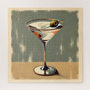 Mid Century Modern 1 Olive Martini schilderij Legpuzzel