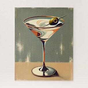 Mid Century Modern 1 Olive Martini schilderij Legpuzzel