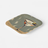 Mid Century Modern 1 Olive Martini schilderij Papieren Bordje (Gebogen)