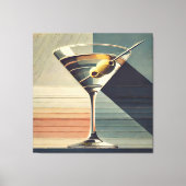 Mid Century Modern 2 Olive Martini Cocktail Hour Canvas Afdruk (Voorkant)