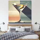 Mid Century Modern 2 Olive Martini Cocktail Hour Canvas Afdruk (Insitu (Slaapkamer))