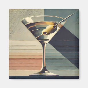 Mid Century Modern 2 Olive Martini Cocktail Hour Magneet