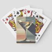 Mid Century Modern 2 Olive Martini Cocktail Hour Pokerkaarten (Achterkant)