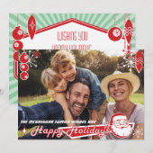 Mid-Century Modern 2-Sided Holiday Photo Card Feestdagenkaart (Voorkant / Achterkant)