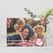 Mid-Century Modern 2-Sided Holiday Photo Card Feestdagenkaart (Staand voorkant)