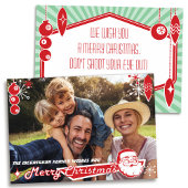 Mid-Century Modern 2-sided kerstfotokaart Feestdagenkaart