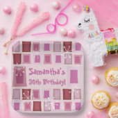 Mid Century Modern 30th Birthday Roze Papieren Bordje (Feest)