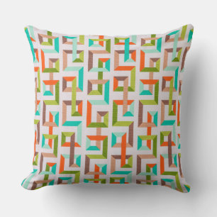 Mid-Century Modern 3D geometrische doolhof kussen