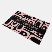 Mid Century Modern 50s 60s Roze en Zwart Deurmat (Schuin)