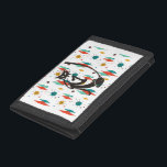 Mid Century Modern 50s Black Cool Cat Drievoud Portemonnee<br><div class="desc">Dit ontwerp werd gecreeerd door digitale kunst. Het kan worden gepersonaliseerd door de aanpassingsknoop te klikken en de kleur te veranderen, een naam, initialen of uw favoriete woorden toe te voegen. Neem contact met me op colorflowcreations@gmail.com als je dit ontwerp op een ander product wilt gebruiken. Koop mijn oorspronkelijke abstracte...</div>