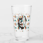 Mid Century Modern 50s Black Cool Cat Glas (Voorkant)