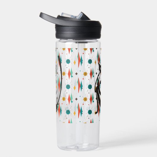 Mid Century Modern 50s Black Cool Cat Waterfles (Rechts)