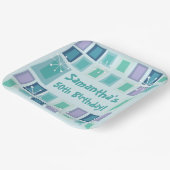 Mid Century Modern 50th Birthday Aquamarine Papieren Bordje (Gebogen)