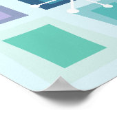 Mid Century Modern 50th Birthday Aquamarine Poster (Hoek)