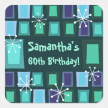 Mid Century Modern 60th Birthday Blauwgroen