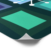 Mid Century Modern 70th Birthday Blauwgroen Poster (Hoek)