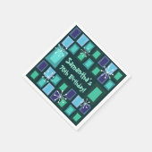 Mid Century Modern 70th Birthday Blauwgroen Servet (Hoek)