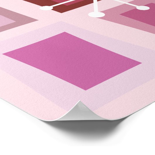 Mid Century Modern 70th Birthday Roze Poster (Hoek)