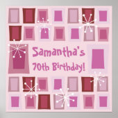 Mid Century Modern 70th Birthday Roze Poster (Voorkant)