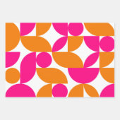 Mid Century Modern Abstract 26 Roze en Sinaasappel Inpakpapier Vel (Voorkant 2)
